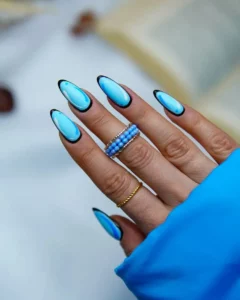 comic nails blue